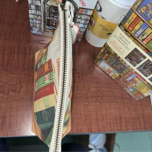 Cavallini & Co. San Francisco Library Print Vintage Cotton Leather Pouch - Picture 7 of 9